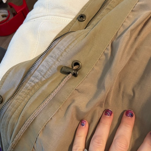 Waven Anorek cinch waist button down tan/khaki utility jacket - Picture 4 of 5